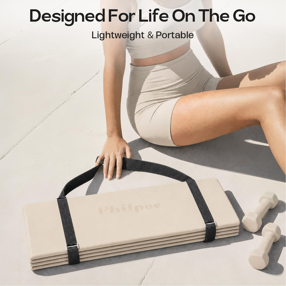 Foldable Yoga Mat (Beige)