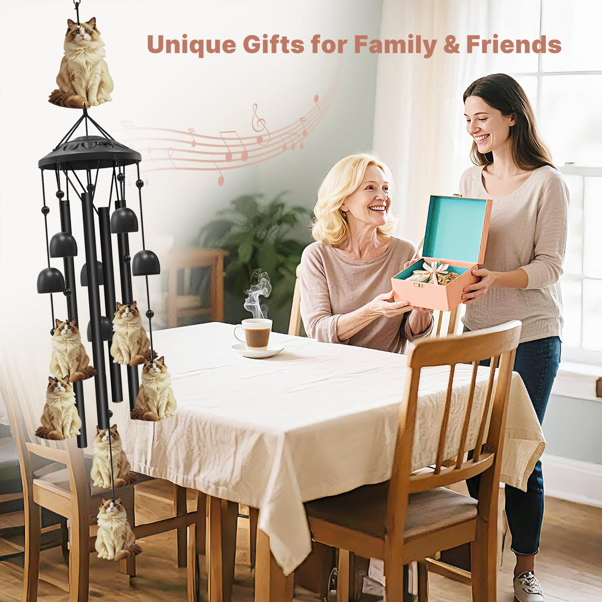 Cat Wind Chimes for Outside