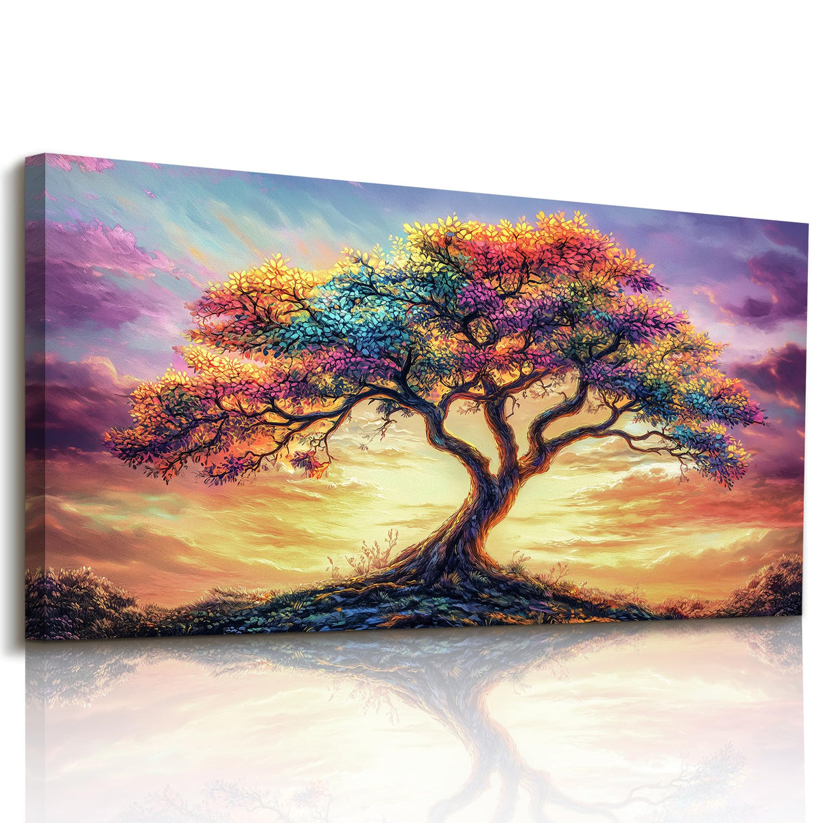 Colorful Tree of Life Wall Art (Mythical Tree / 40"L x 20"W)