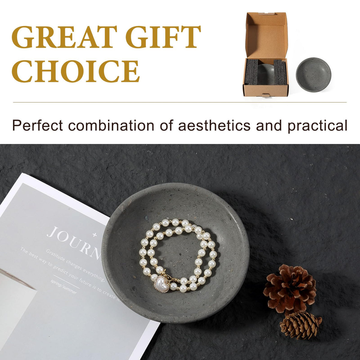 Natural Marble Incense Holder (D=150-gray)