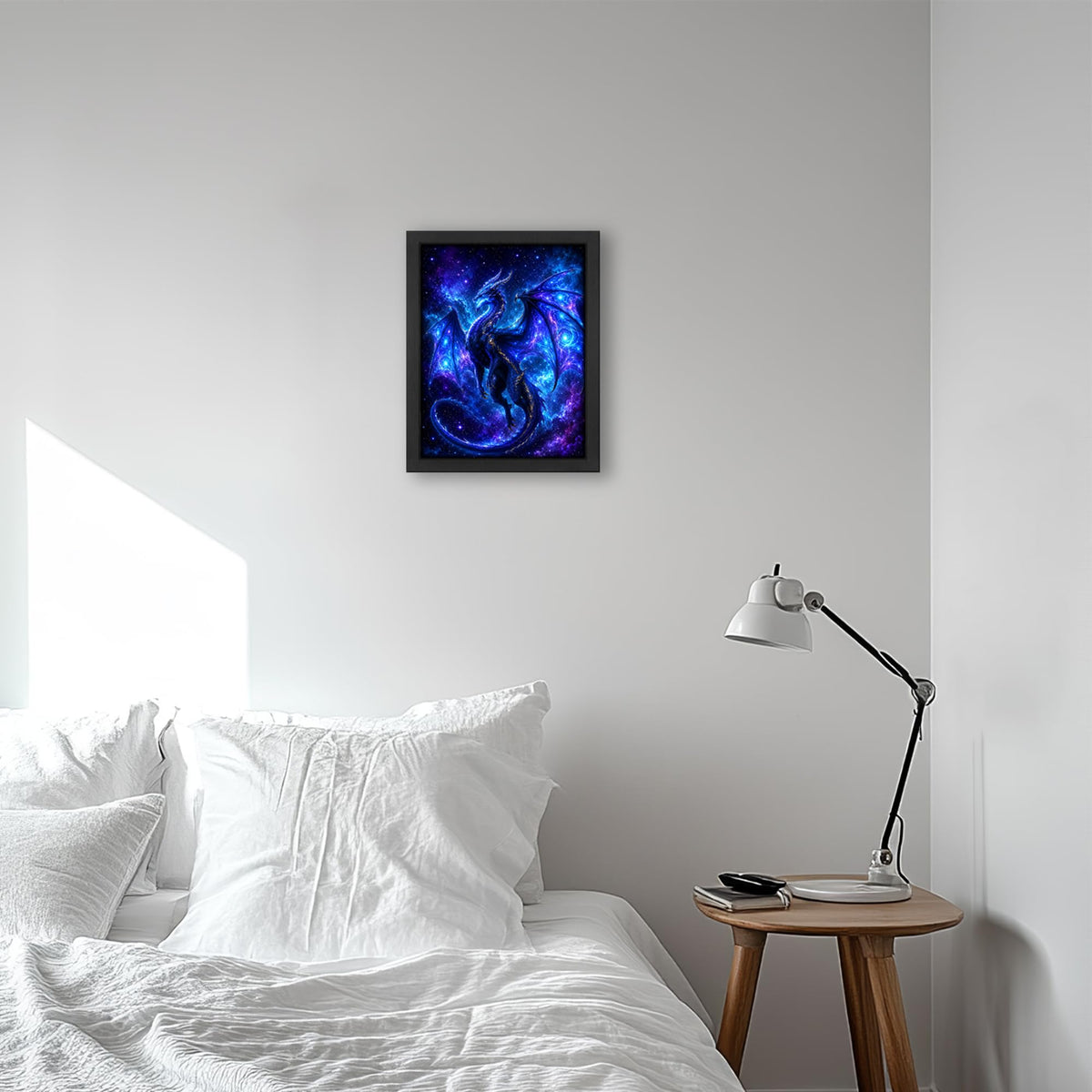 Galaxy Dragon Decor Wall Art (Wall Art Framed 52 / 16"L x 12"W)