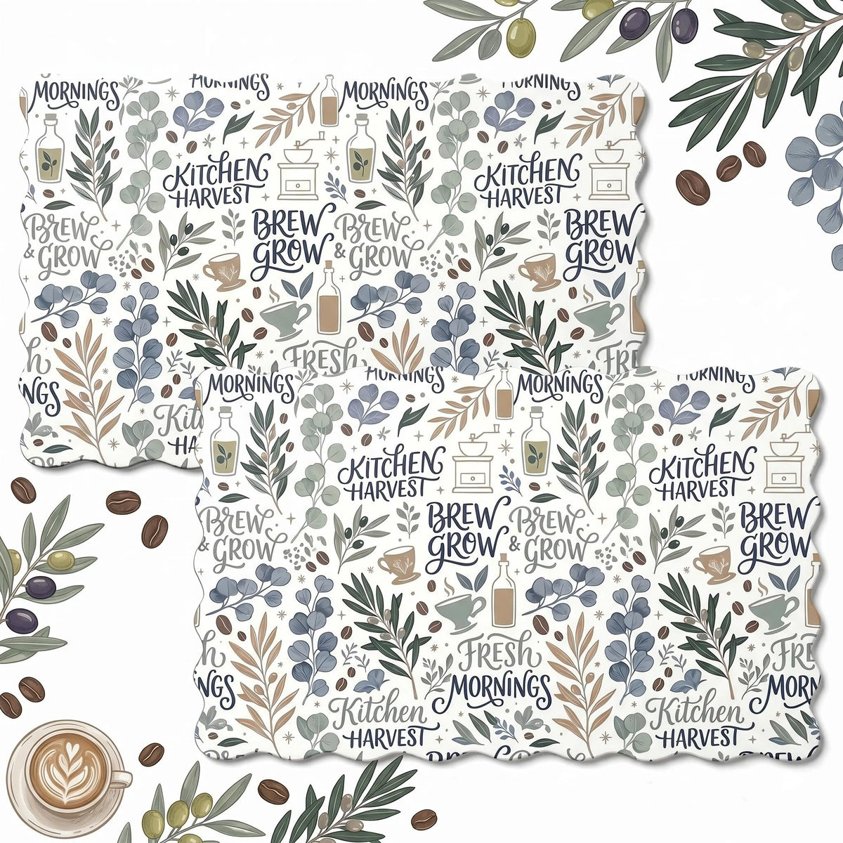 Scalloped Dish Drying Mat 2 (Kitchen Harvest / 12x19 inch)