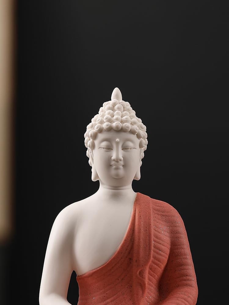 8.7 Inch LED Buddha Statue for Indoor Home Decor (Red)