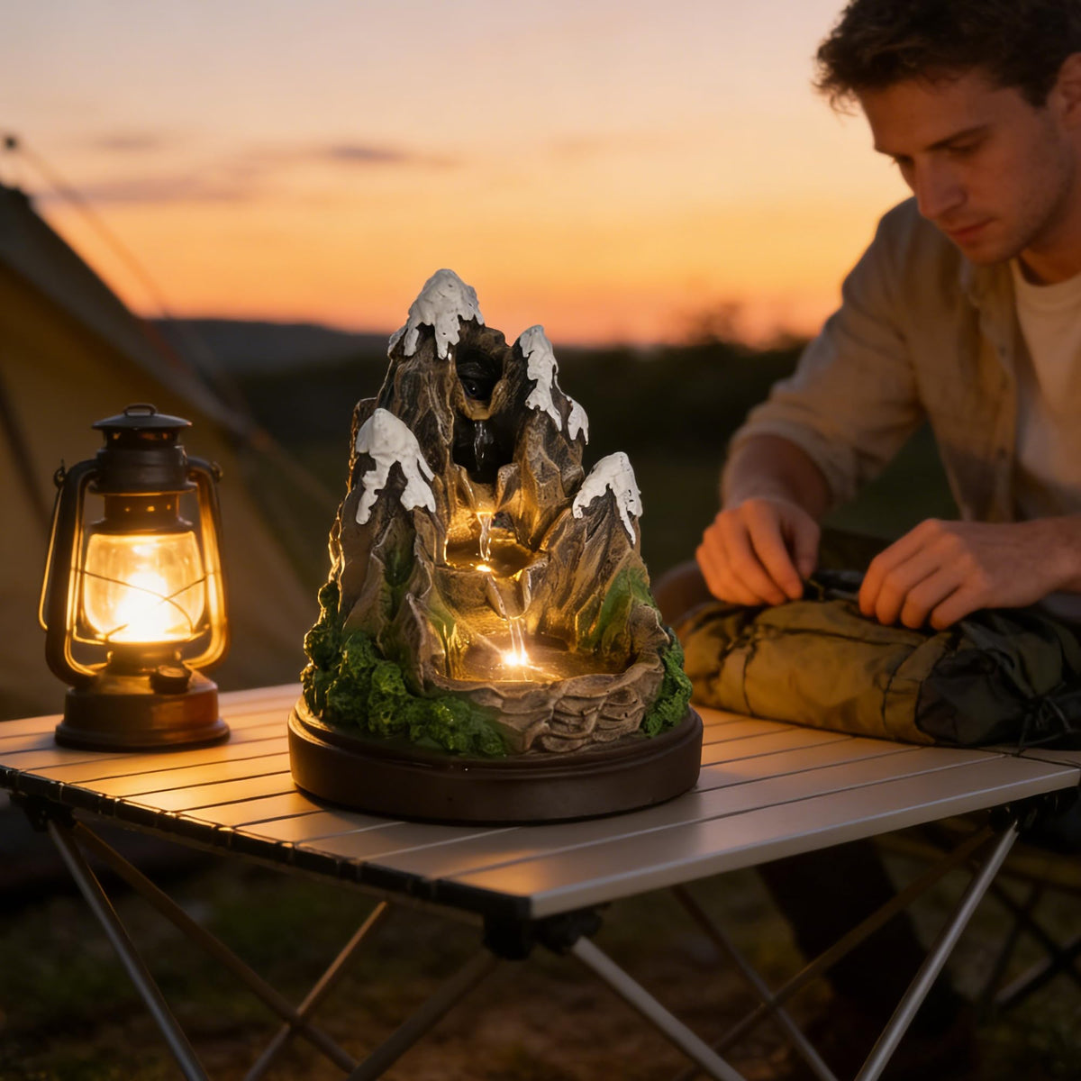 Snow Mountain Tabletop Water Fountain 4 (snow mountain)