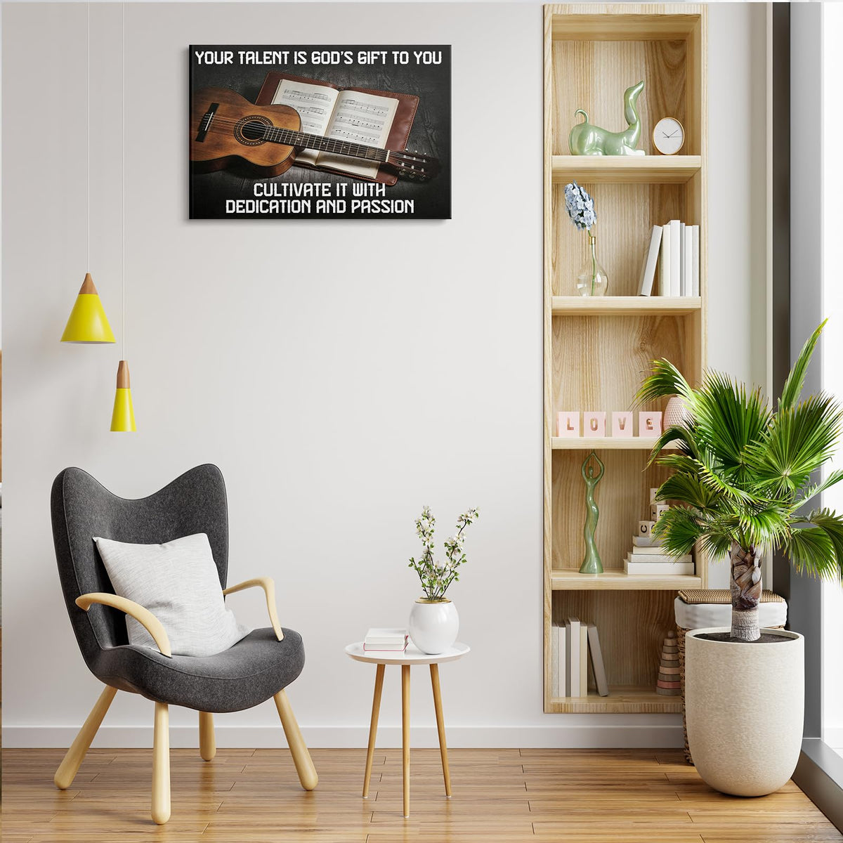 Inspirational Guitar Wall Art (1p-Guitar / 18L" x 24W")