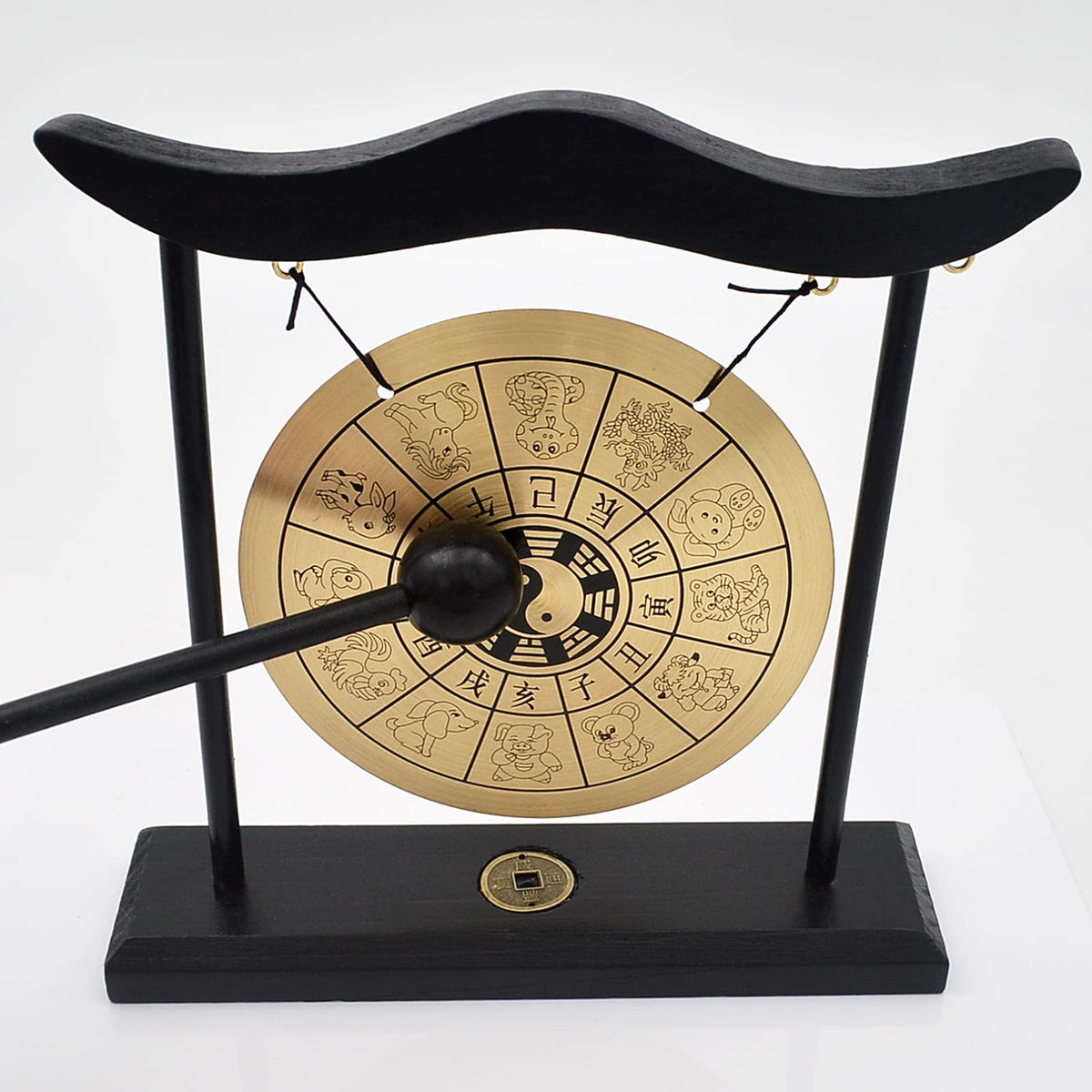 Feng Shui Brass Gong Desktop Zen Art for Fortune + Free Red String Bracelet H1304 (H1304)