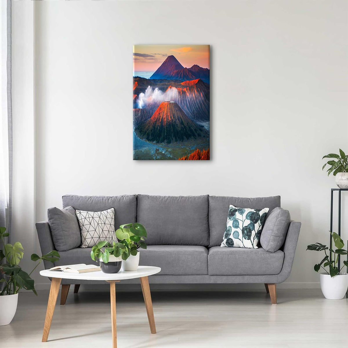 Hawaii Volcanoes National Park Wall Art Nature Landscape Canvas Wall Art Decor Sunset Mountain Painting Poster Travel Scenery Pictures Adventure Canvas Artwork for Dining Room Decorations 24x36" (36"L x 24"W / Volcano)
