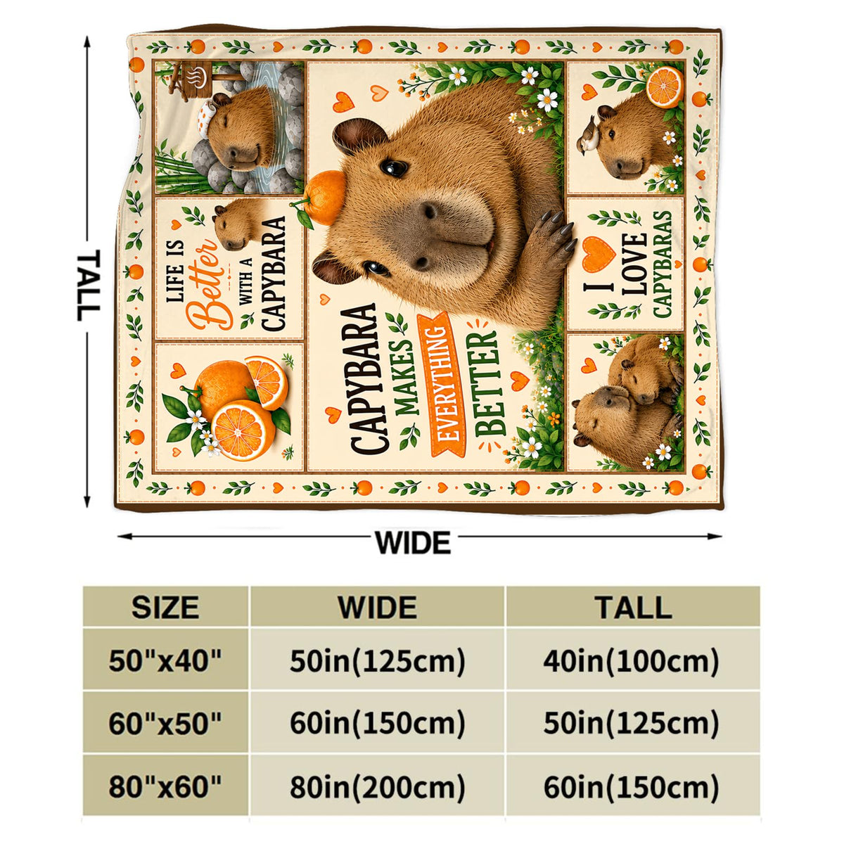 Capybara Blanket (60"x80" / Capy)
