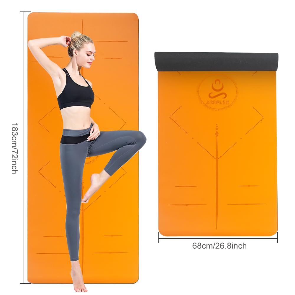 Natural Rubber Yoga Mat (Vibrant Orange)