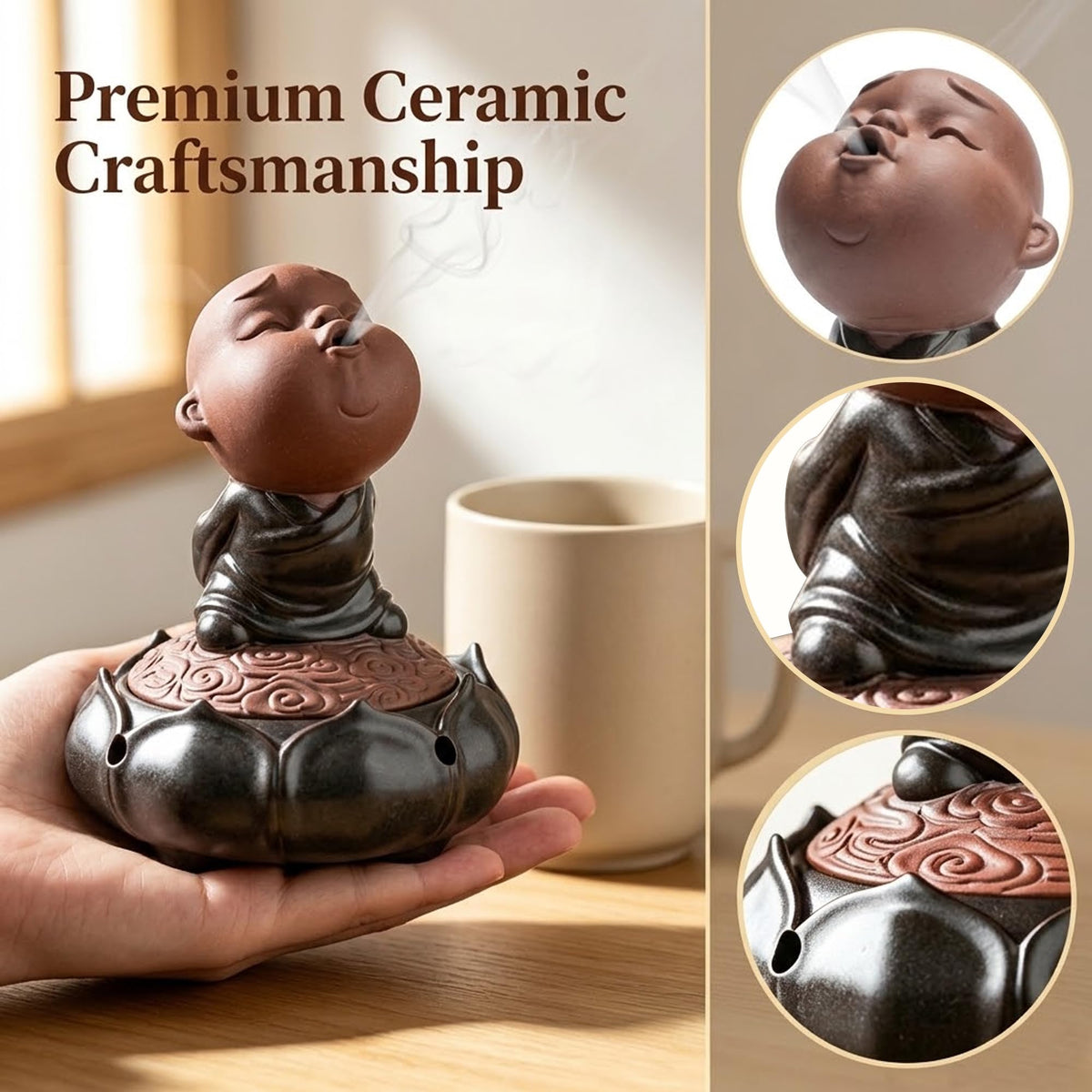 Ceramic Coil & Cone Incense Burner (Carefree)
