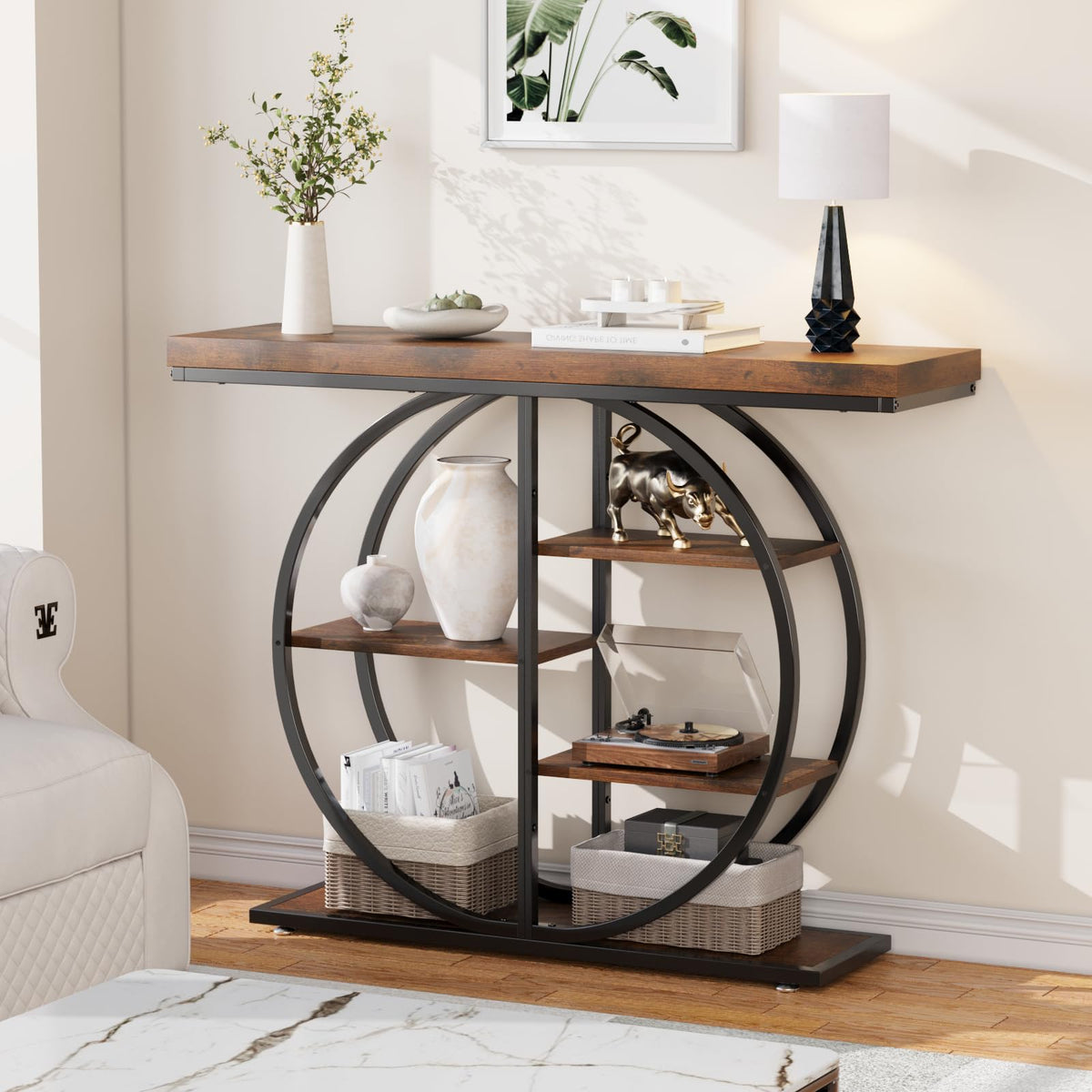 41.3" Console Table for Entryway (Brown)