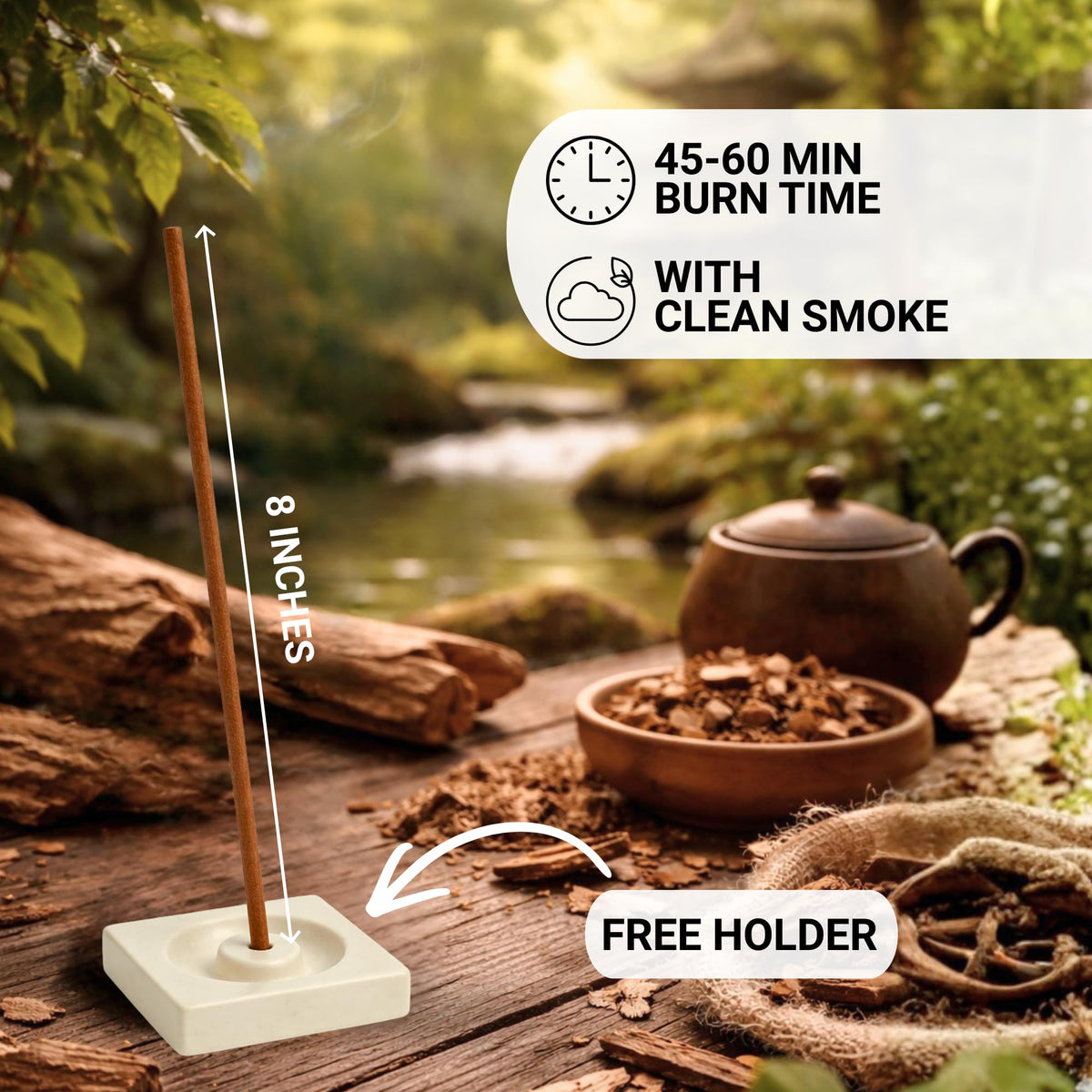 Japanese Fall Incense Sticks with Holder (Pack of 60)