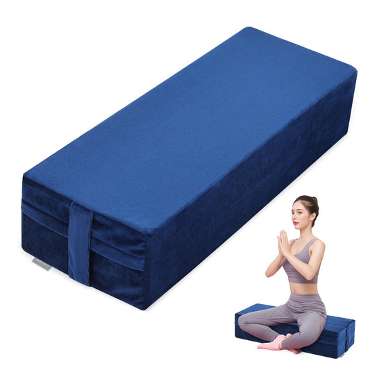 Yoga Bolster Pillow Restorative (Dark Blue / 26.5"X9.5" X6")