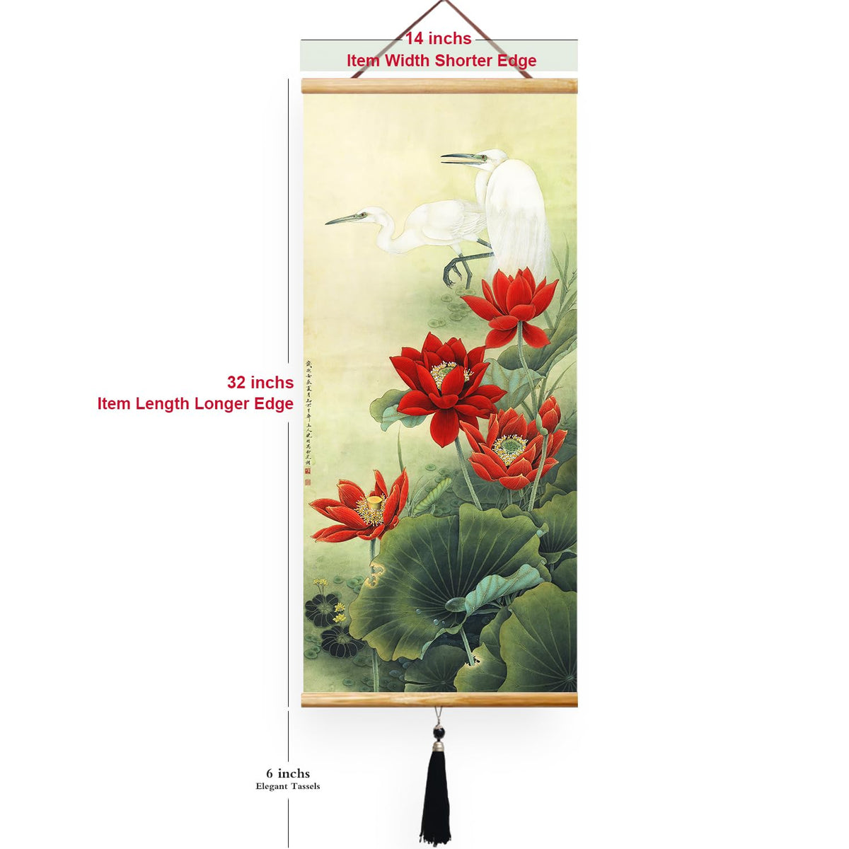 Canvas Painting Prints Wall Scroll Fengshui Art for Decor 32x14in (All roads are connected)