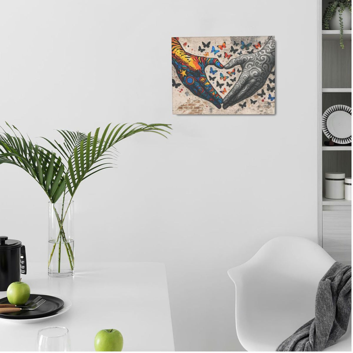 Banksy Hands Wall Art Graffiti Street Pop Art Canvas Prints Painting Wall Decor Abstract Gesture Picture Artwork Decoration Framed Gifts for Girls boys Bedroom Living Room Office Bathroom 12"x16" (Banksy Hand / 16"L x 12"W)