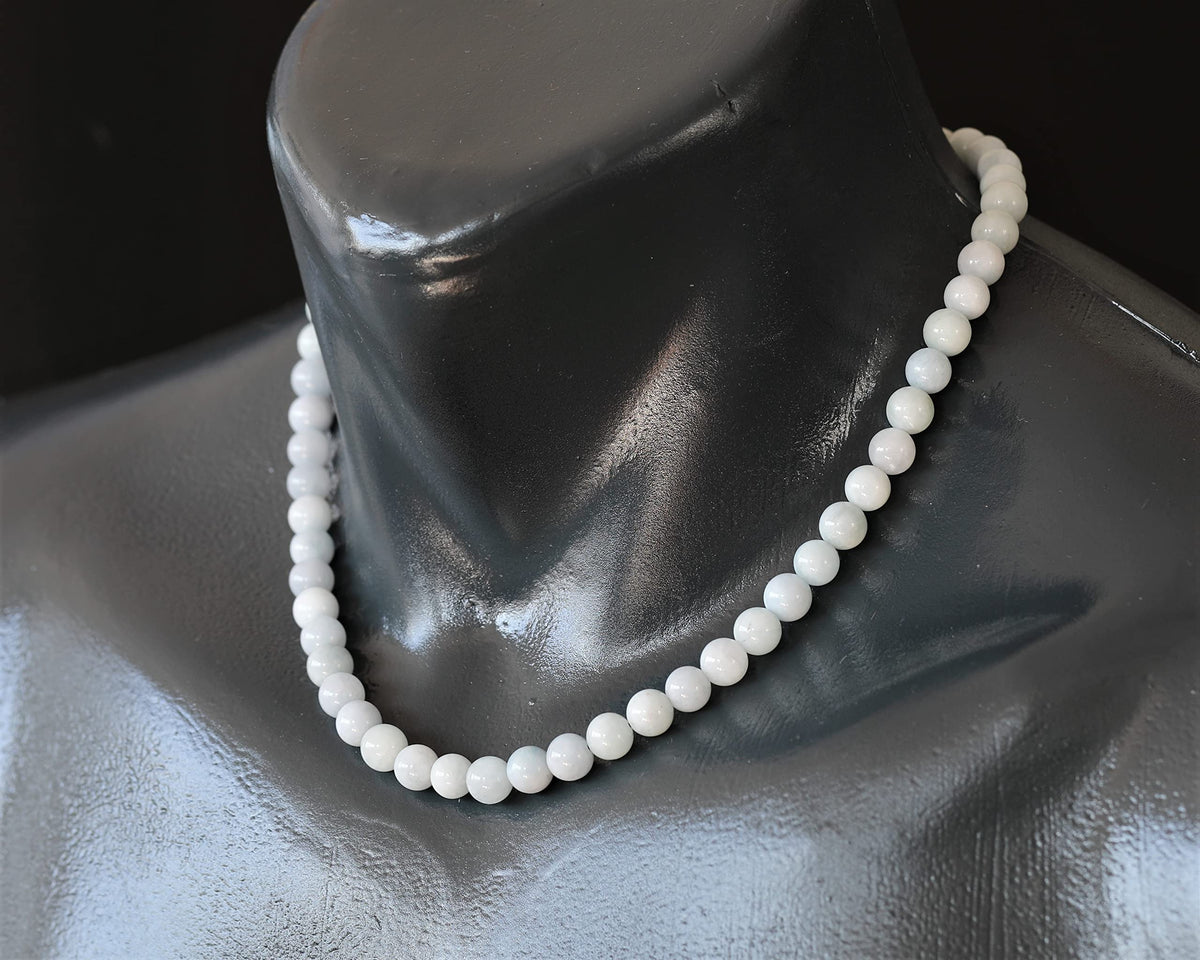 Natural Aquamarine Beaded Choker Necklace (Aquamarine / 32 Inches)