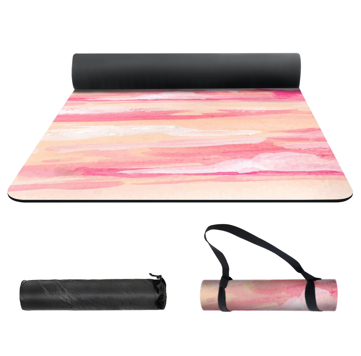 Yoga Mat Print Extra Thick TPE Non Slip Fitness Exercise Mat with Carrying Bag (YouHua1)