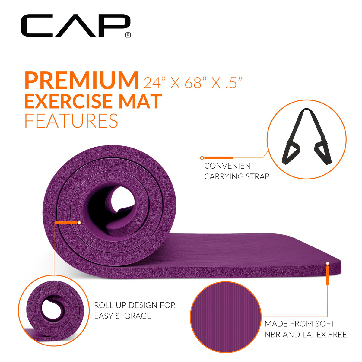 1 2" Thick Yoga Mat (Wine / Yoga Mat)
