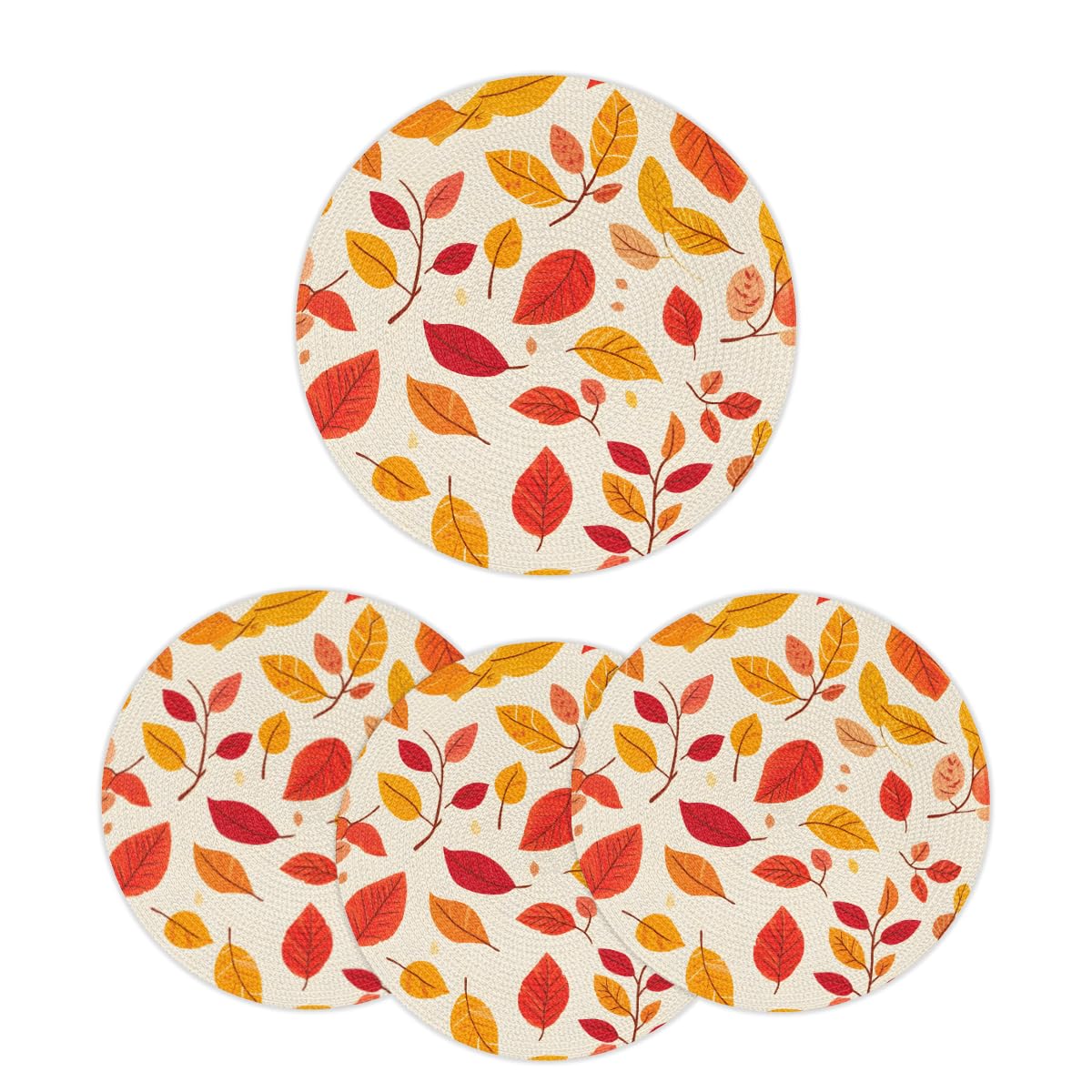 Autumn Placemats Round Placemats Set of 6 Festival Party (A 016 / 6 pieces)