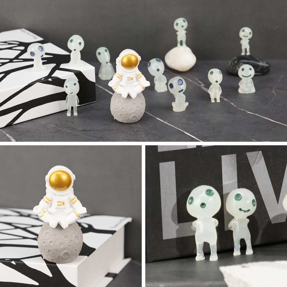 Mini Zen Garden for Desk Outer Space Themed (Spacemen Wh)