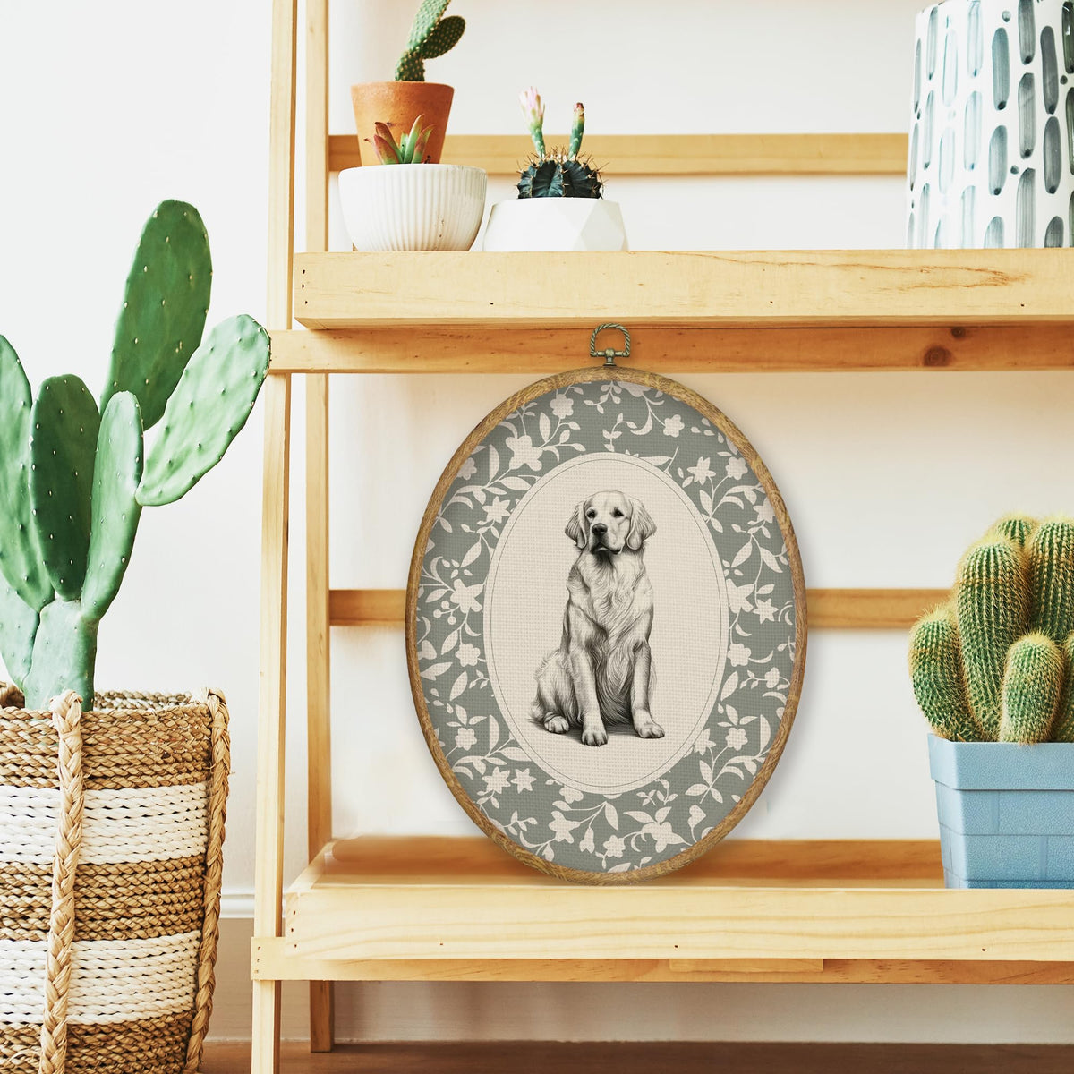 Golden Retriever Gifts Oval Wall Art Prints Decor 8.6x11.4 (Colour 59)