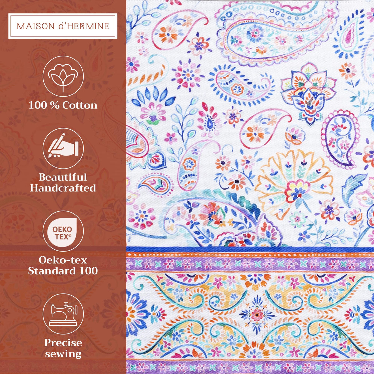 Placemats Set of 4 Reusable 100% Cotton (137 - Indian Floral / 13" X 19" (Pack of 4))