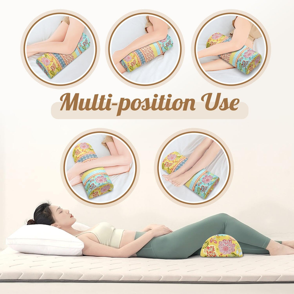 Knee Pillow for Back Sleeping (Red)