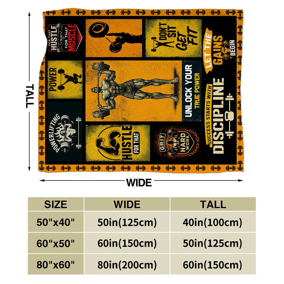 Weightlifting Throw Blanket (50"x60" / Weightlifting)