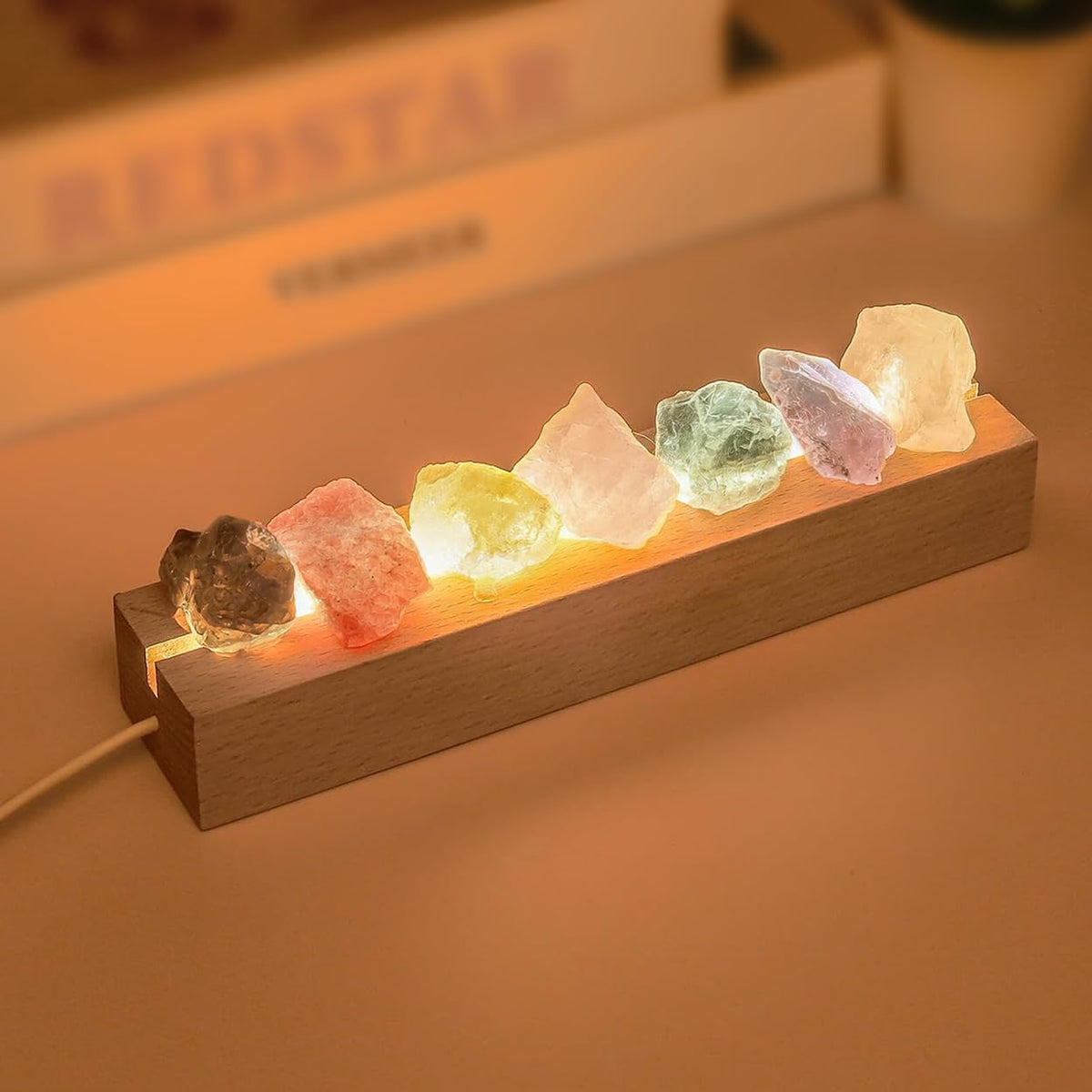 Healing Crystal Night Light (Plug-in-7 chakral stones)