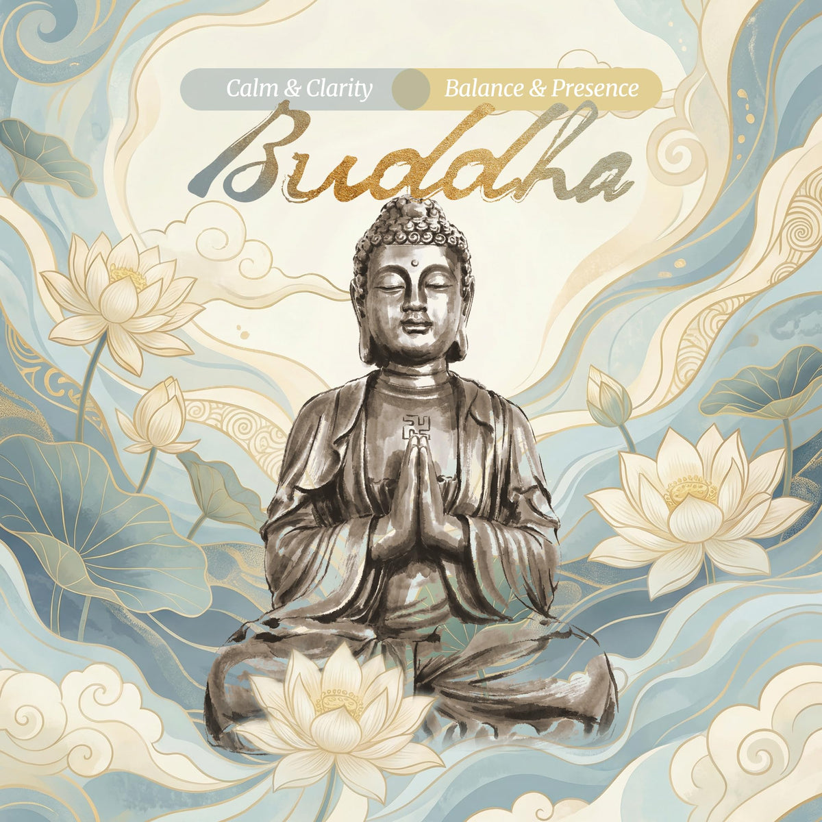Buddha Statue 23.6 Inch (Dark Gray With Gold Accents)