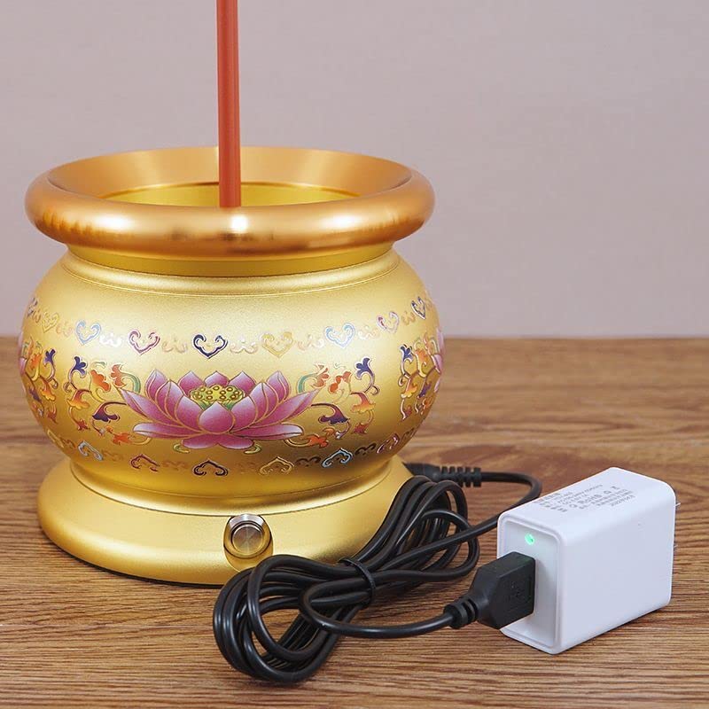 Copper Alloy LED Electric Incense Burner (Pink Gold)