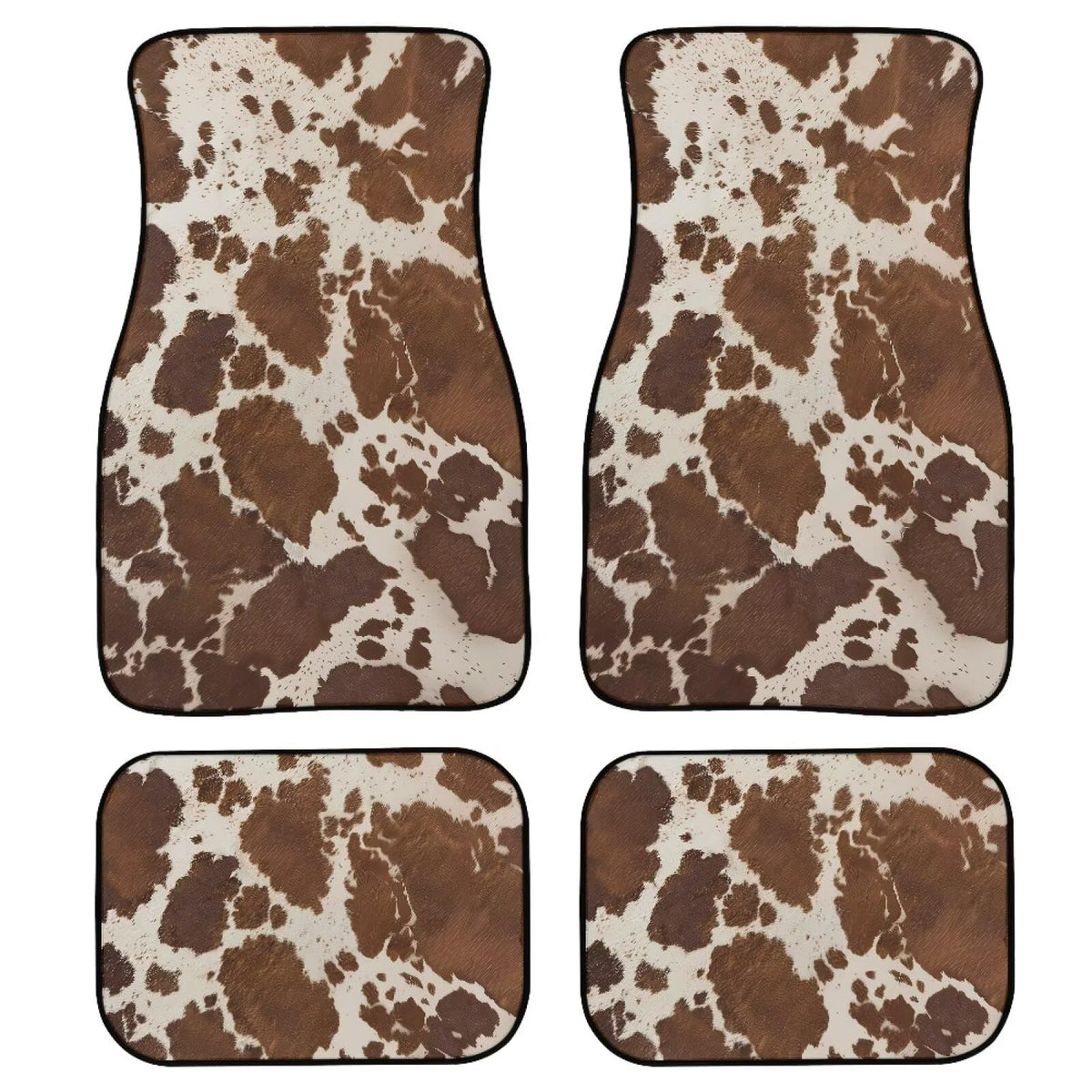 Brown Cow Auto Floor Mats Rubber Car Floor Mats Non Slip Foot Pads for Cars Automotive Carpet Mat Protector Universal Auto Vehicle SUV Van Vehicle Truck (Brown Cow)