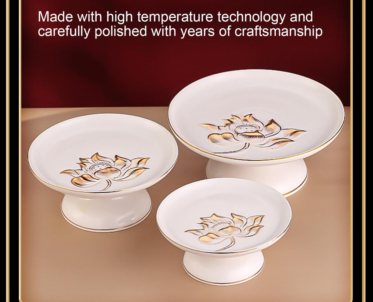 Buddhist Plate Offering Bowls Tray (8in / D)