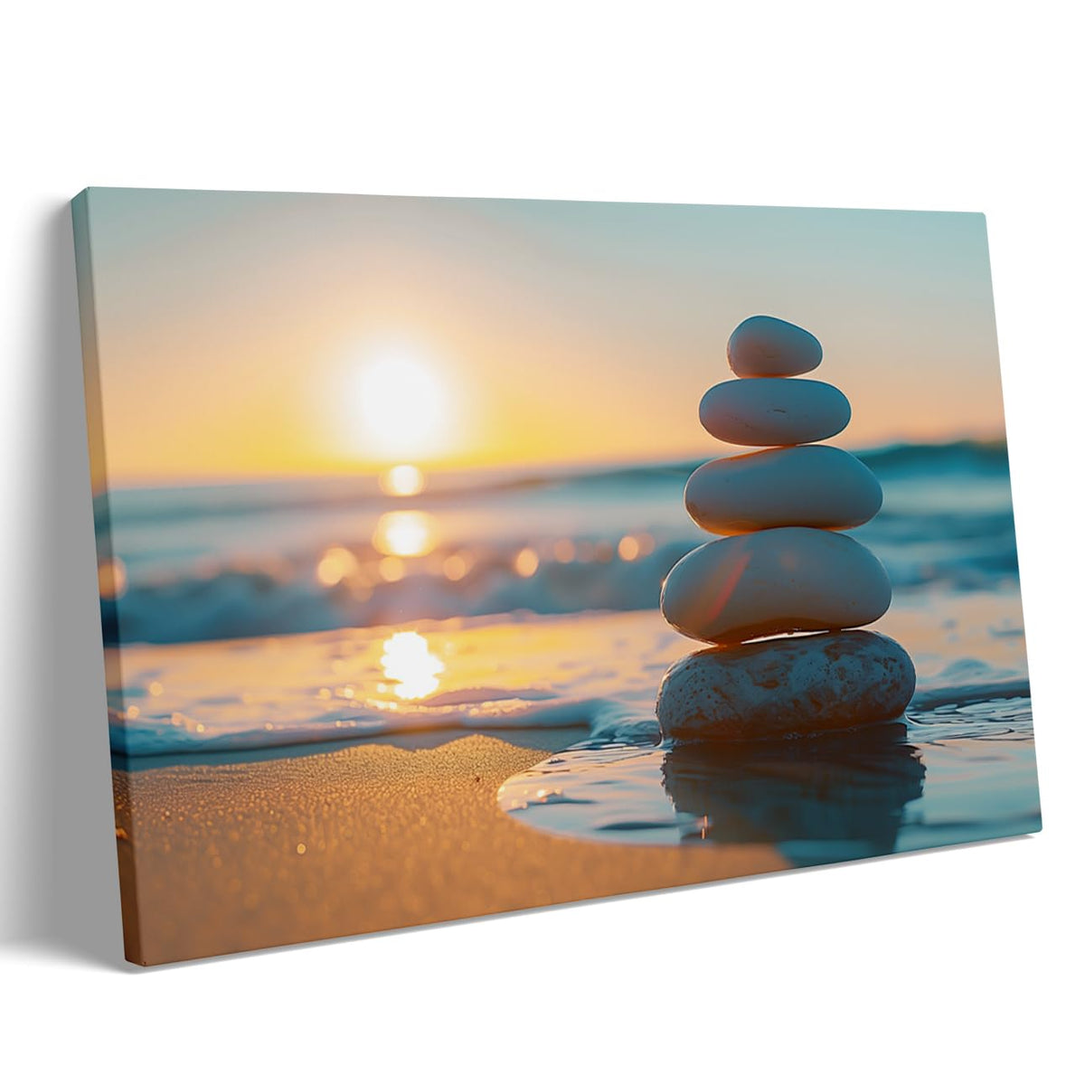 Zen Ocean Sunset Wall Art (Wood Framed-1 / 16"L x 20"W)