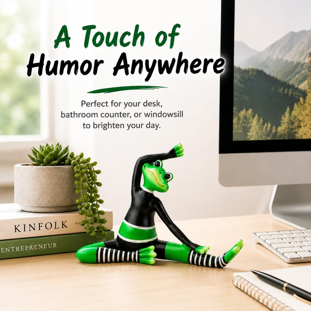 Funny Yoga Frog Statue Zen Animal Figurine (Yoga)