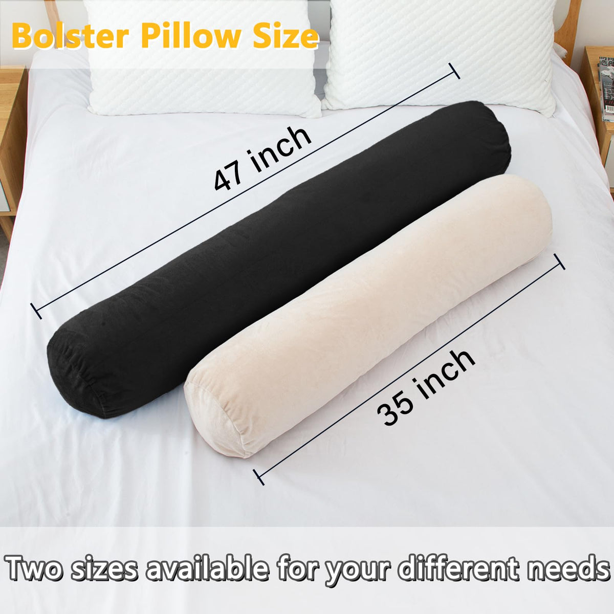 Round Body Pillow for Adults (Black / 35 inch)