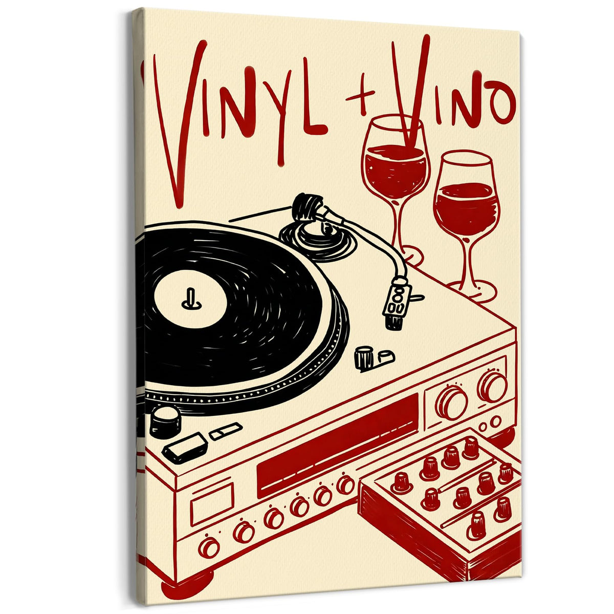 Vinyl Records Wine Bar Wall Art Decor 11x14 Inches (Vinyl Records Wine Bar)