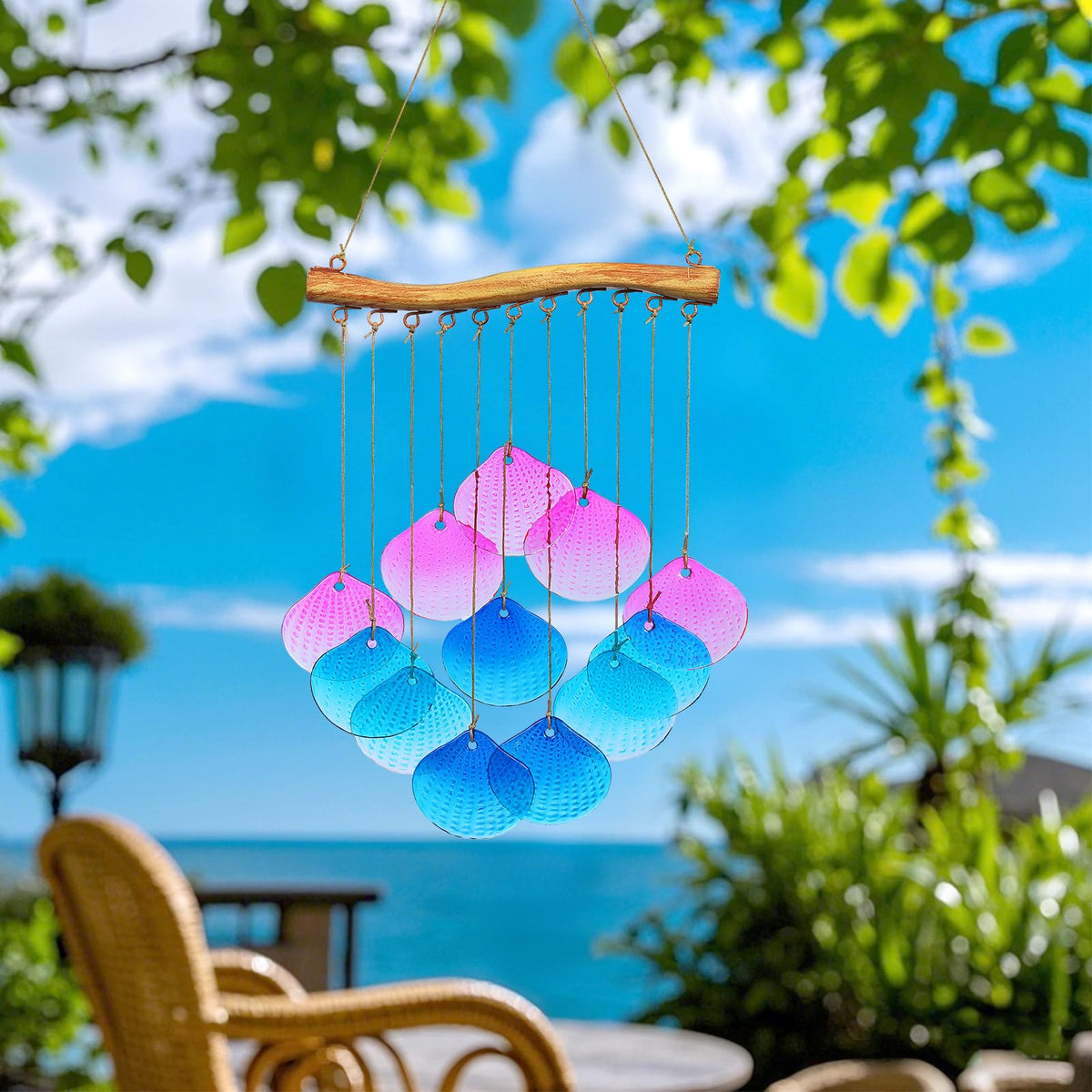 Glass Shell Wind Chimes for Outdoor Decor