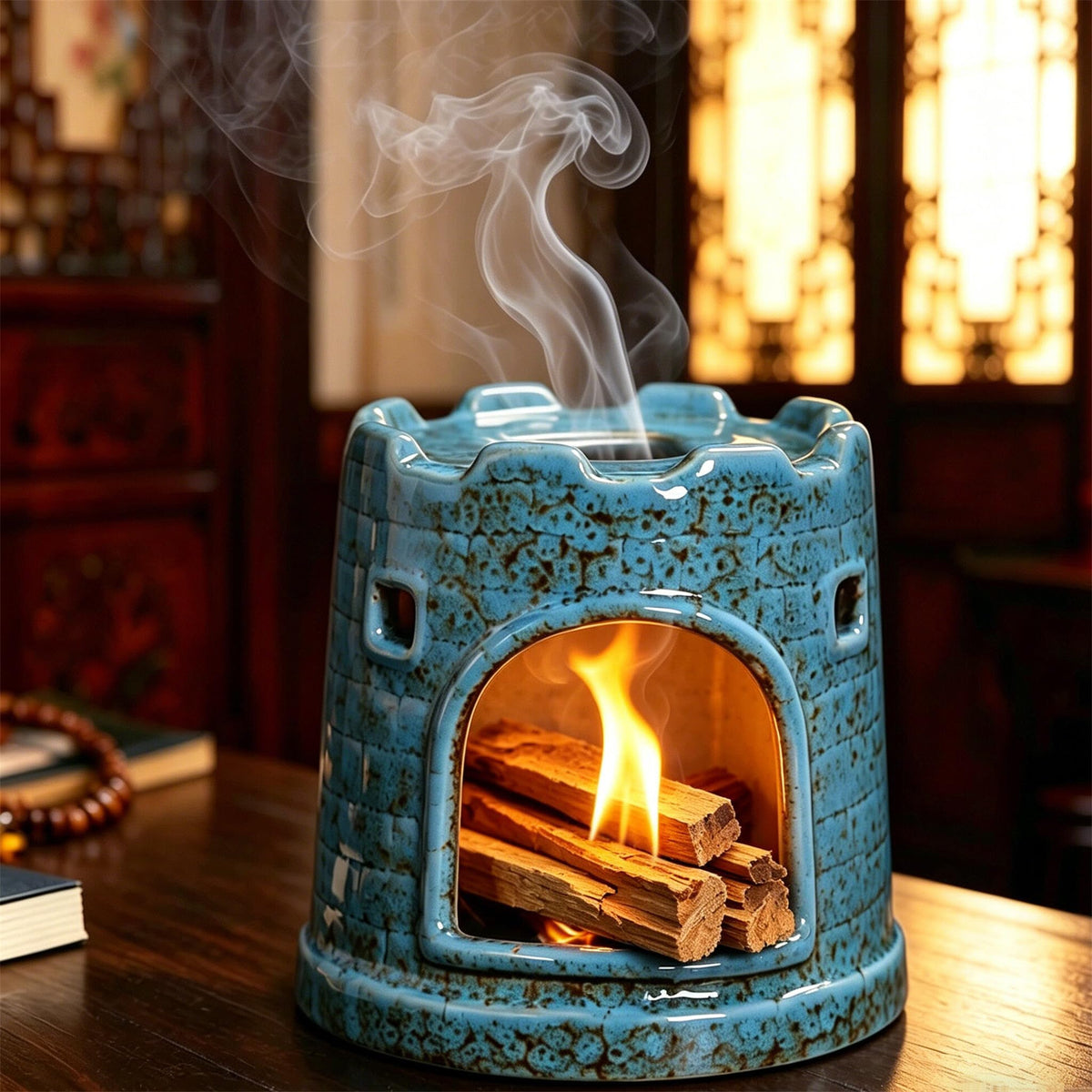 Ceramic Mini Chiminea Palo Santo Burner (D)