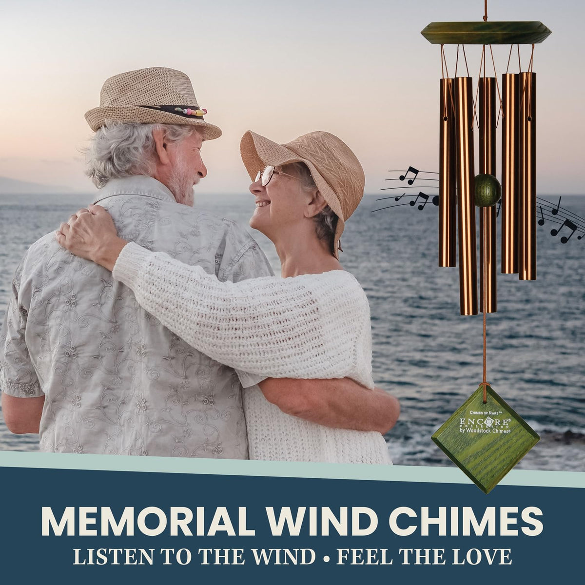 Woodstock Wind Chimes of Mars Wind Chimes for Outside 17" Green Small Light Sound Wind Chime Décor for Outdoor Garden (Green Wash)