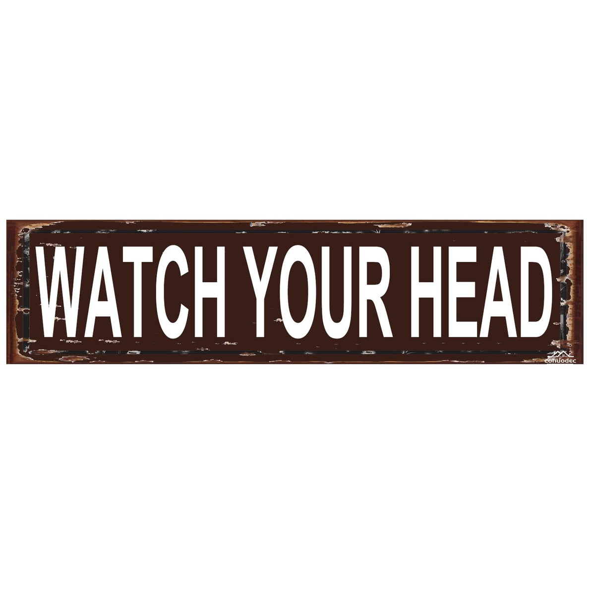 Watch Your Head" Vintage Metal Caution Sign (Watch Your Head / 16 x 4 Inch)