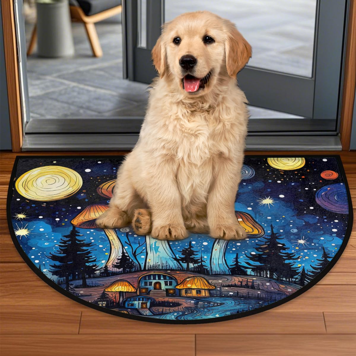 Mushroom Sky Half Round Door Mat Non (A:a-3)