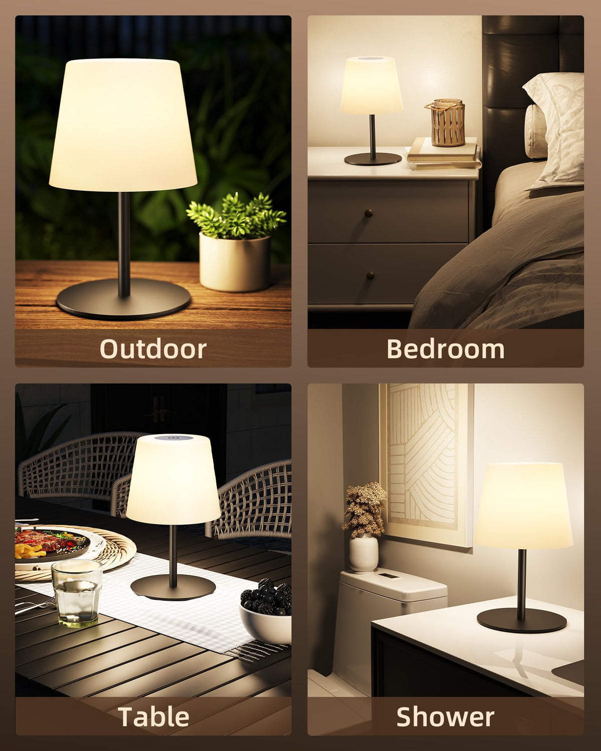 Spa Like Shower Lamp (Black / 2 Pack)