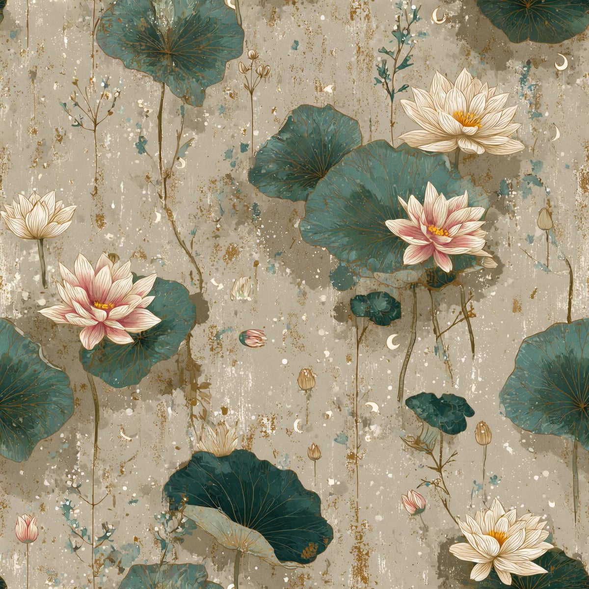 Chinoiserie Lotus Peel and Stick Wallpaper (17.7" x 118")
