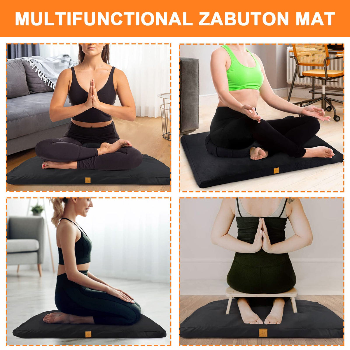 Zabuton Meditation Mat (Black)