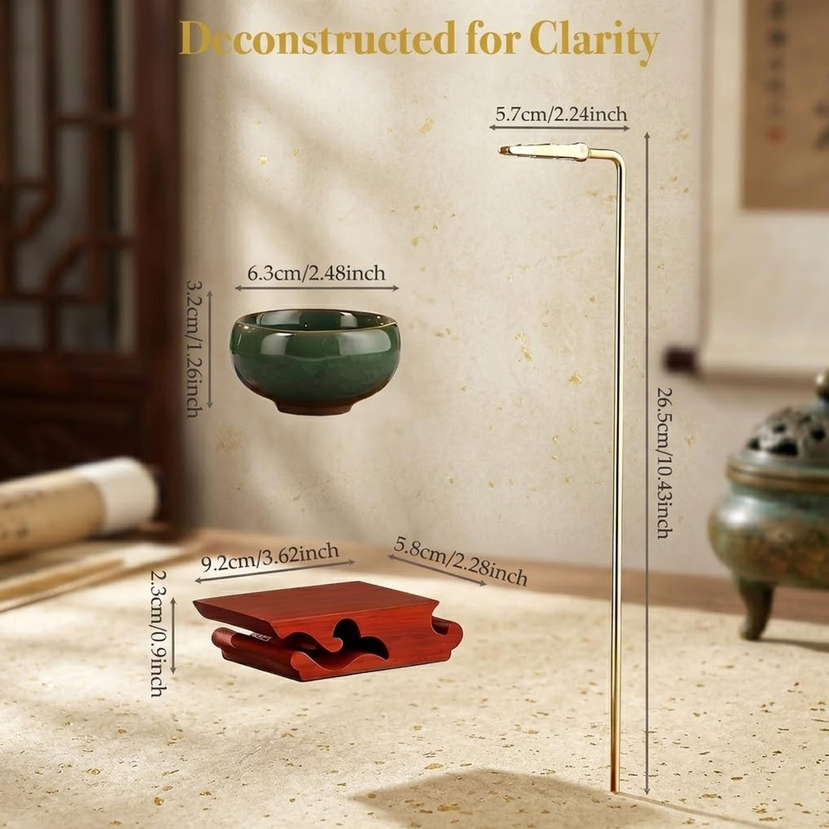 Upside Down Incense Holder Celadon Green Bowl (Green)