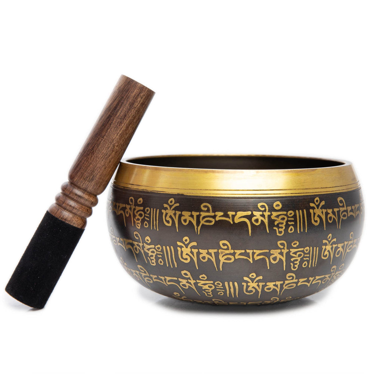 Tibetan Singing Bowl Set (Black - Red / 4 Inches)