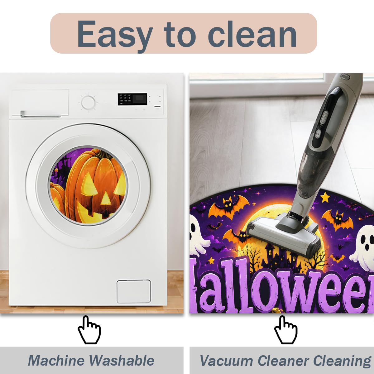 3 Ft Halloween Round Rug Circle Area Rugs Circular Door Mat for Indoor (B:c-22 / 3' (Round))