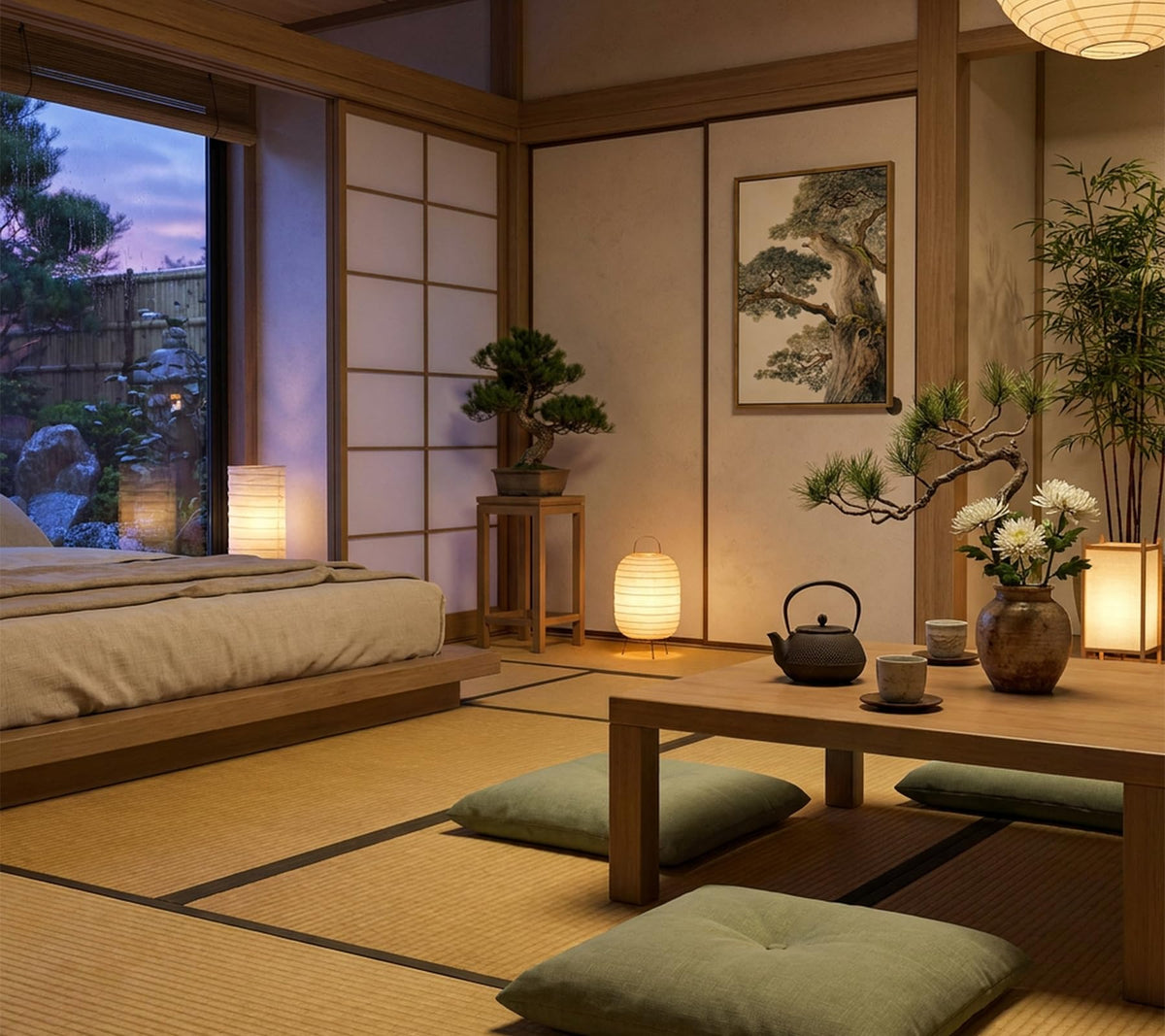Floating Framed Vintage Japanese Tree Canvas Wall Art (Japanese trees / 16L"x12W")
