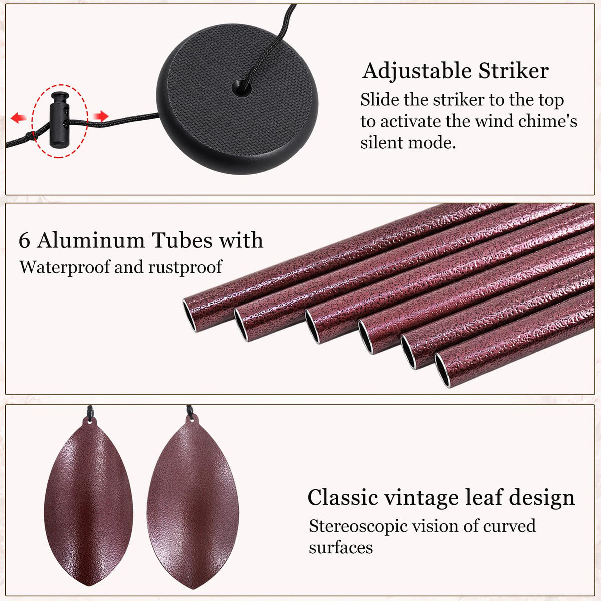 36 Inch Deep Tone Wind Chimes for Outside (36"bz)
